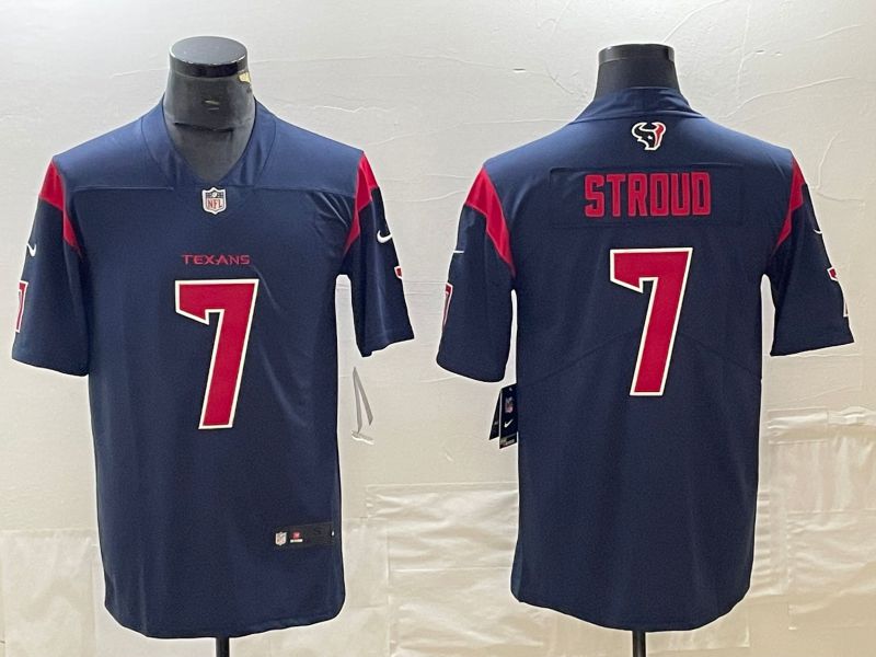 Men Houston Texans #7 Stroud Blue New Nike Vapor Untouchable Limited NFL Jersey